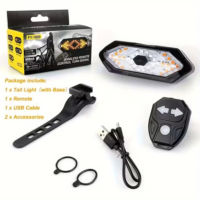 Feu arrière + signal rechargeable USB avec télécommande