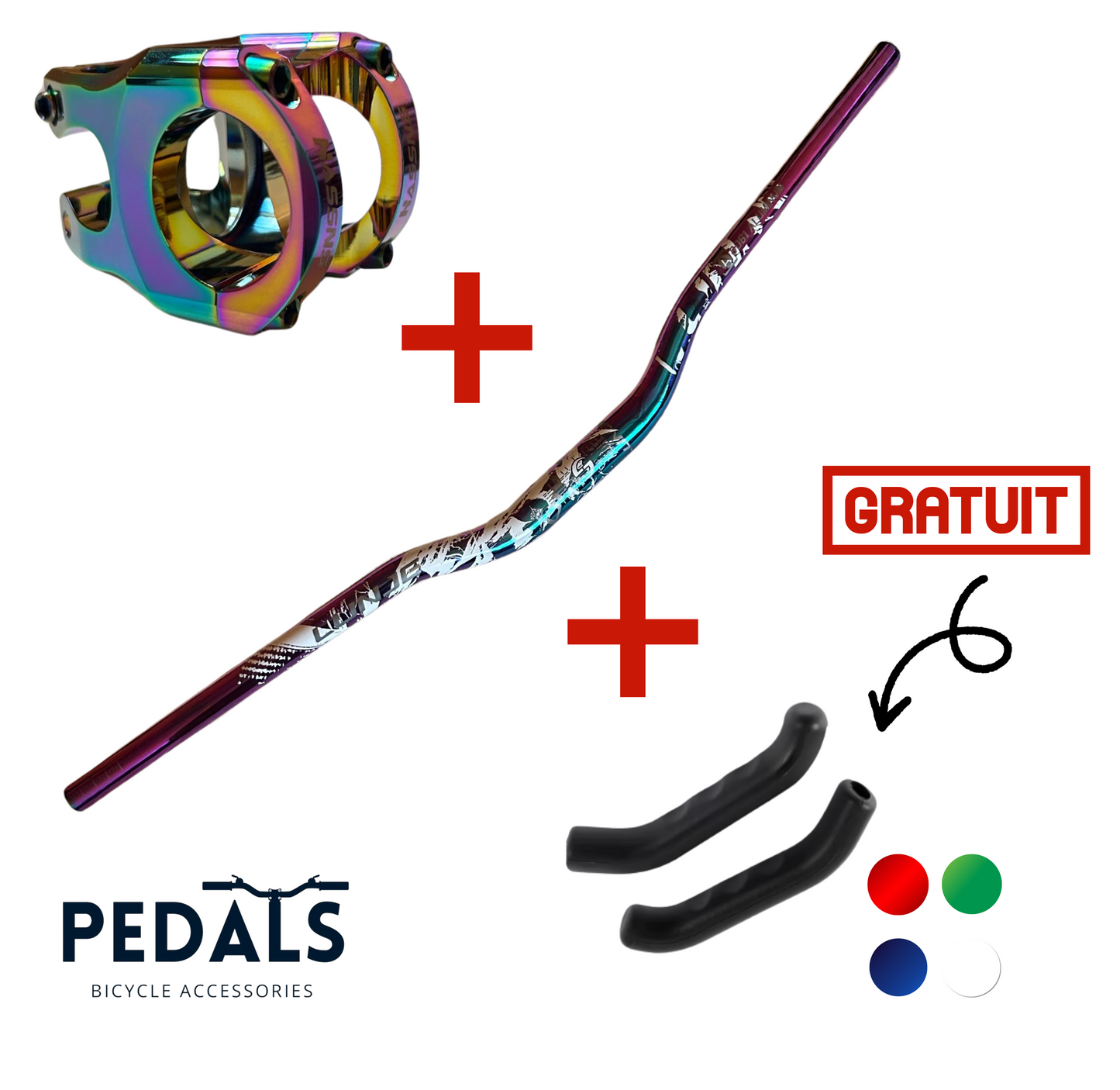 Potons HASSNS + Guidon LUNJE 780mm + Gomme levier