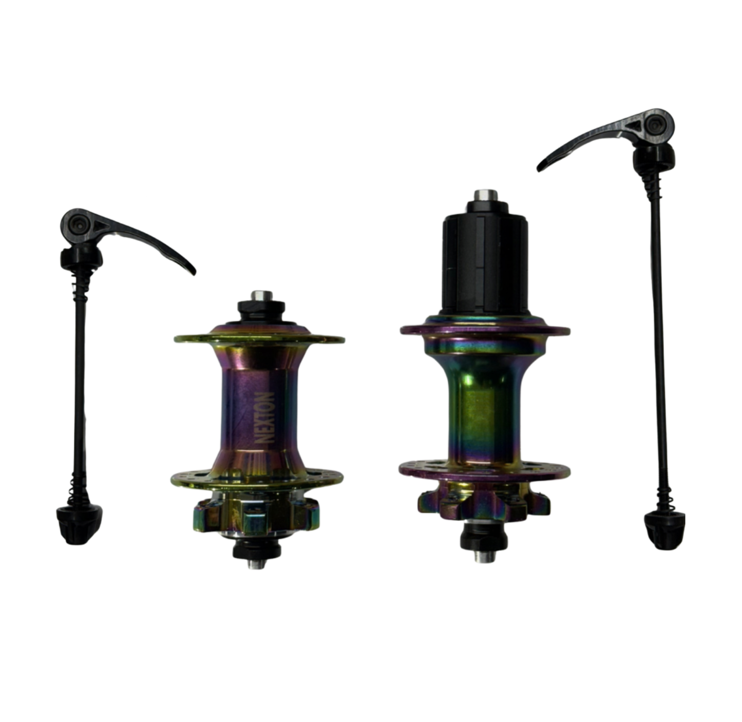 Moyeux  AV+AR 36H rain bow